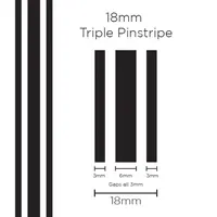 Pinstripe Triple Black 18mm x 10m