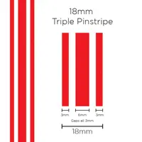 Pinstripe Triple Red 18mm x 10m