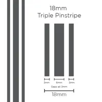 Pinstripe Triple Charcoal 18mm x 10m