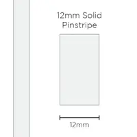 Pinstripe Solid White 12mm x 10m