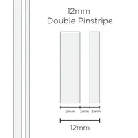 Pinstripe Double White 12mm x 10m