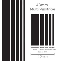 Pinstripe Multi Black 40mm x 10m