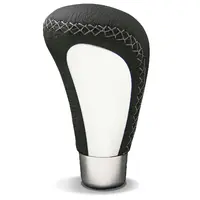 NLA Leather Gear Knob Black-Grey Stitch