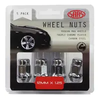 Wheel Nuts Acorn Bulge 12 x 1.25 Chrome 35mm 5Pk