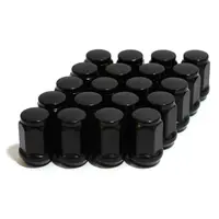 Wheel Nut Flat Head Bulge 1/2" Black 35mm