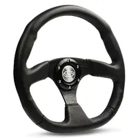 Steering Wheel Leather 14" ADR Black Flat Bottom