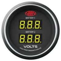 Dual Volt Digital Gauge 8v-18v 52mm Muscle Series I Black 12V