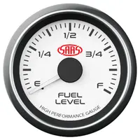 Fuel Level Gauge 52mm Muscle Series I White 12V