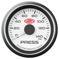 Oil Press Gauge 0-140psi 52mm Muscle Series I White 12V