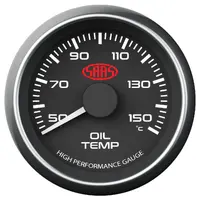 Oil Temp Gauge 50°-150° 52mm Muscle Series I Black 12V