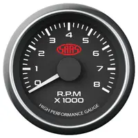 Tachometer 0-8K 52mm Muscle Series I Black 12V