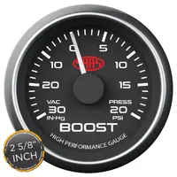 Boost Gauge 30inHg-20psi 2 5/8 inch Muscle Series I Black 12V