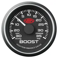 Boost Gauge 30inHg-35psi 52mm Muscle Series I Black 12V