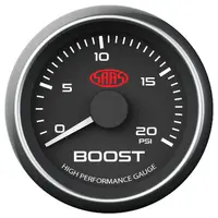 Boost Gauge Diesel 0-20 psi 52mm Muscle Series I Black 12V