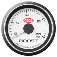 Boost Gauge Diesel 0-20 psi 52mm Muscle Series I White 12V