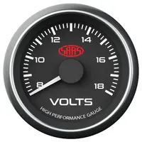 Volt Gauge 8v-18v 52mm Muscle Series I Black 12V