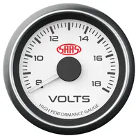 Volt Gauge 8v-18v 52mm Muscle Series I White 12V