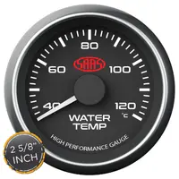 Water Temp Gauge 40°-120° 2 5/8 inch Muscle Series I Black 12V