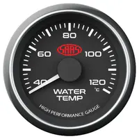 Water Temp Gauge 40°-120° 52mm Muscle Series I Black 12V