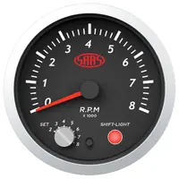 Tachometer Petrol 0-8K Shiftlight 80mm (3 1/8") Street Series Black 12V