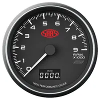 Tachometer 0-9K Shiftlite 80mm (3 1/8") In Dash Muscle Series I Black 12V