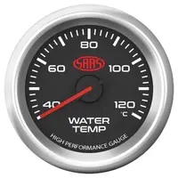 Water Temp Gauge 40°-120° 52mm Muscle Series 3 Black 12V