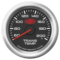 Trans Temp Gauge 60°-200° 52mm Muscle Series 3 Black 12V