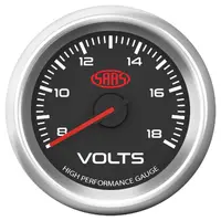 Volt Gauge 8v-18v 52mm Muscle Series 3 Black 12V