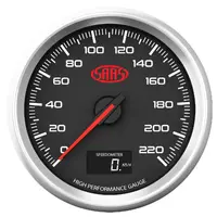 Speedo 0-220 KPH 80mm (3 1/8") In Dash Muscle Series 3 Black 12V