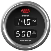 Dual Digital Gauge Boost 0-30 Psi / Exhaust Temp 0°-900° Trax 12V