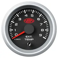 Exhaust Temp Gauge 0°-900° 52mm Muscle Series II Black 12V