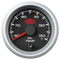 NLA SAAS Oil Temperature Gauge 52mm - Black Muscle Series II 12V