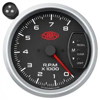 Tachometer 0-8K Shiftlite 3-3/4 Muscle Series II Black 12V