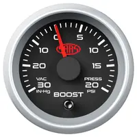 Boost Gauge 30inHg-20psi 52mm Muscle Series II Black 12V