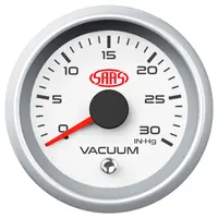 NLA Vacuum Gauge 0-30inHg 52mm Muscle Series II White 12V