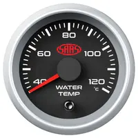 Water Temp Gauge 40°-120° 52mm Muscle Series II Black 12V