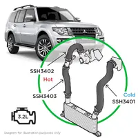 Mitsubishi Pajero 3.2 NS NT NX NW 2006 - 2020 Intercooler Pipe Kit Silicone