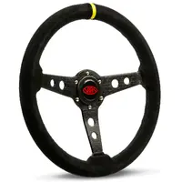 Steering Wheel Suede 14" ADR Retro Black Spoke + Indicator