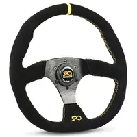 Steering Wheel Suede SRD 14" ADR Black Flat Bottom + Indicator