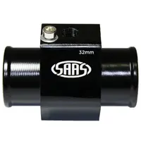 Water Temp Adapter Rad Hose 32mm Black Aluminium