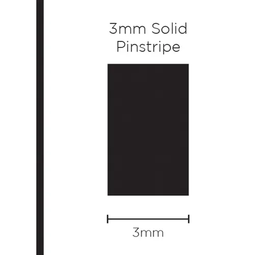 Pinstripe Solid Black 3mm x 10m