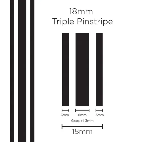 Pinstripe Triple Black 18mm x 10m