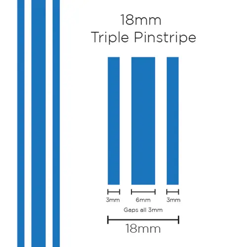 Pinstripe Triple Medium Blue 18mm x 10m