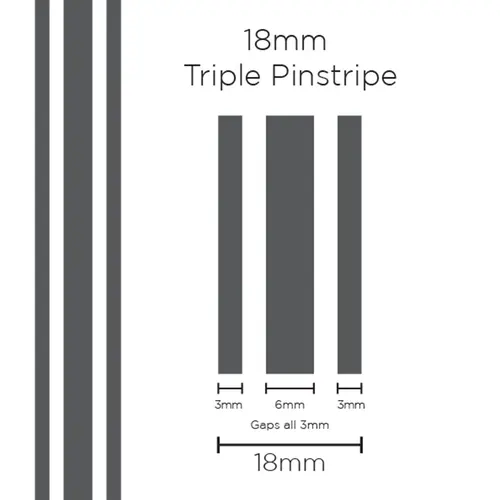 Pinstripe Triple Charcoal 18mm x 10m