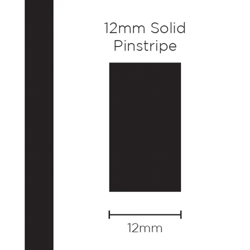 Pinstripe Solid Black 12mm x 10m