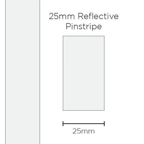 Pinstripe Reflective White 25mm x 1m