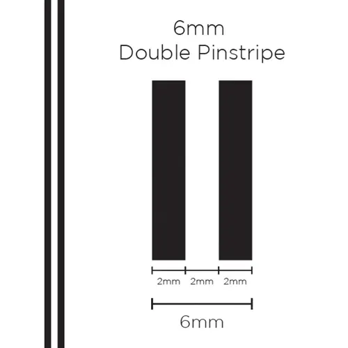 Pinstripe Double Black 6mm x 10m