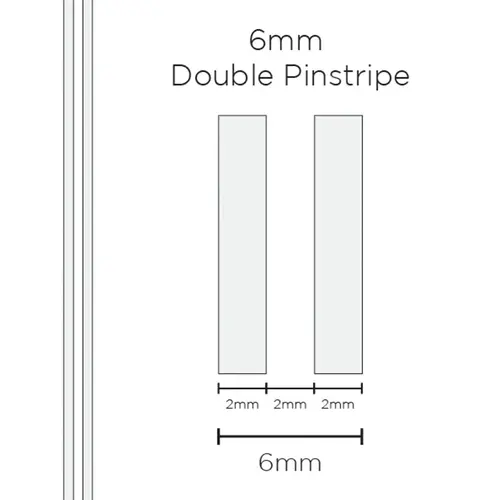 Pinstripe Double White 6mm x 10m