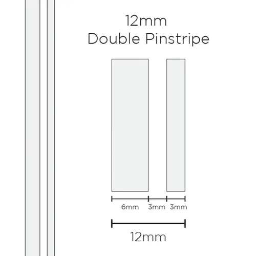 Pinstripe Double White 12mm x 10m