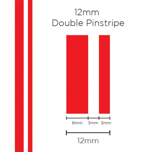 Pinstripe Double Red 12mm x 10m